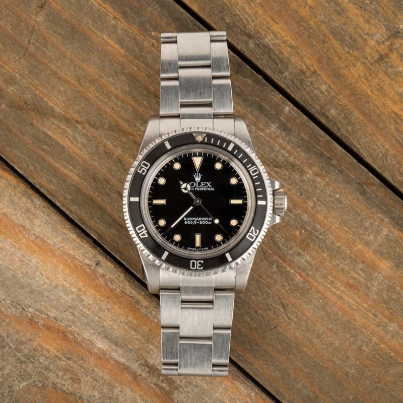 Vintage Rolex Submariner 5513 Stainless Steel Oyster