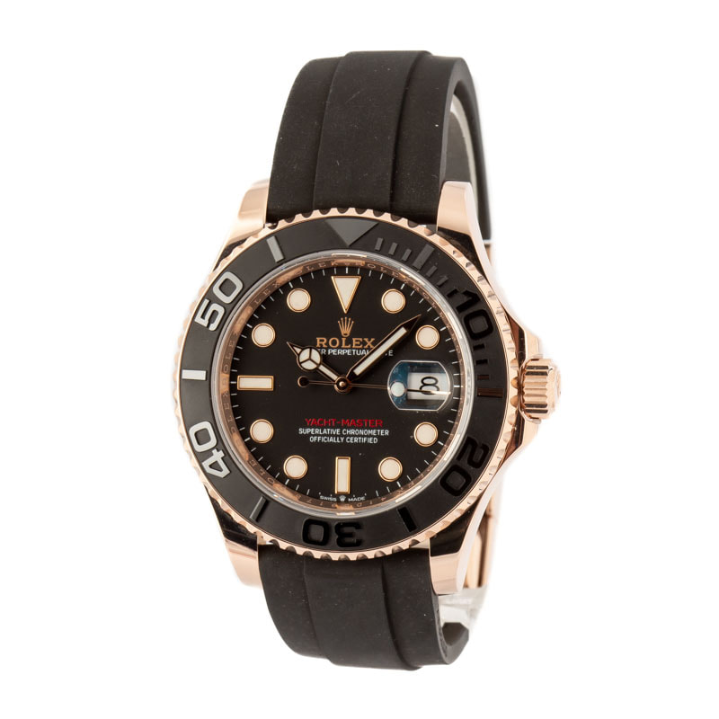 Rolex Yacht-Master 126655 18k Everose Gold on Oysterflex Strap