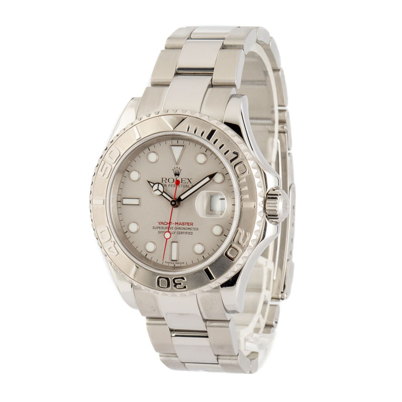 Rolex Yacht Master 16622 Platinum Bezel Mens Watch Box Papers