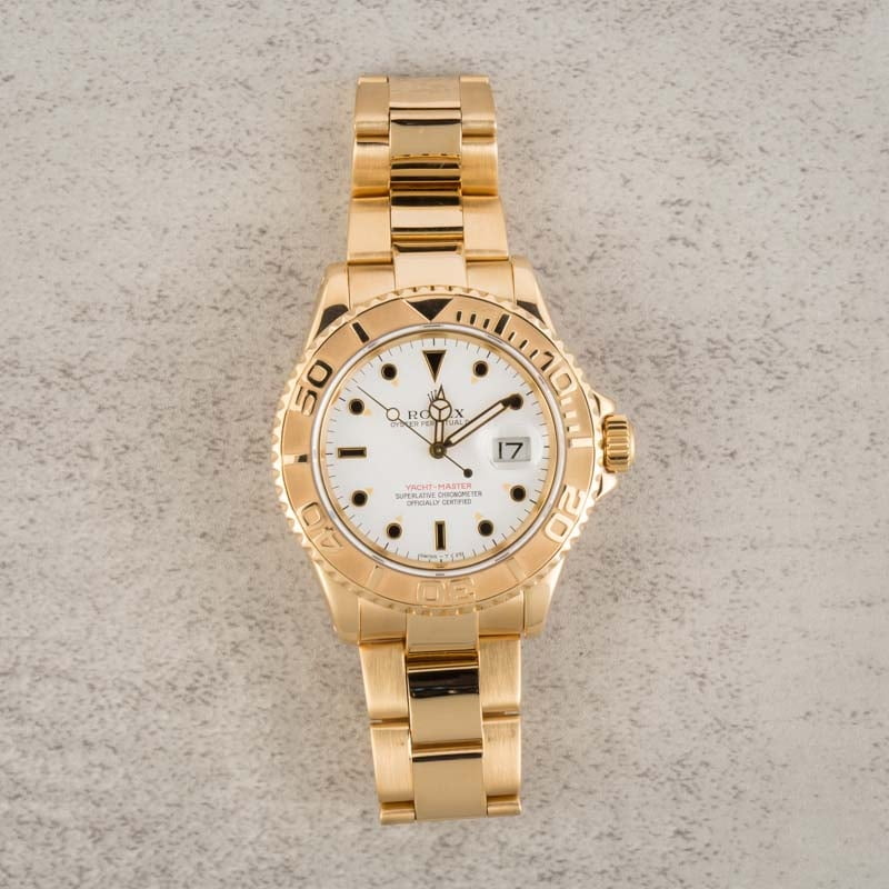 Rolex 40MM Mens Yacht-Master Solid 18K Yellow Gold Watch Ref # 16628 A –