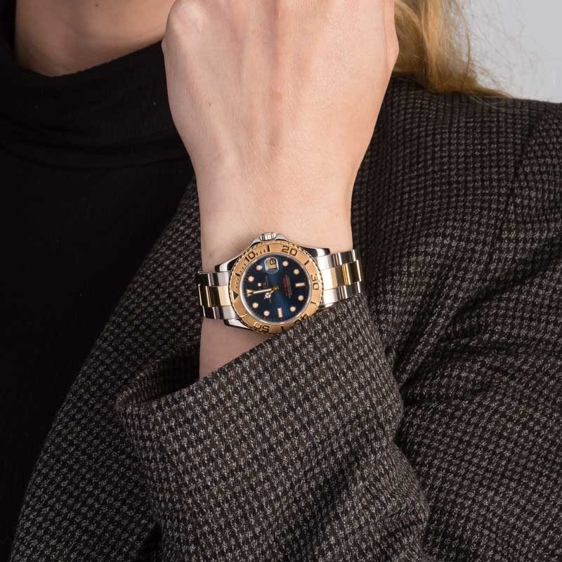 Pre-Owned Rolex Yacht-Master 168623 Blue Dial