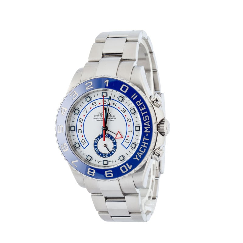 Men's Rolex Yacht-Master II White Dial 116680 Blue Bezel