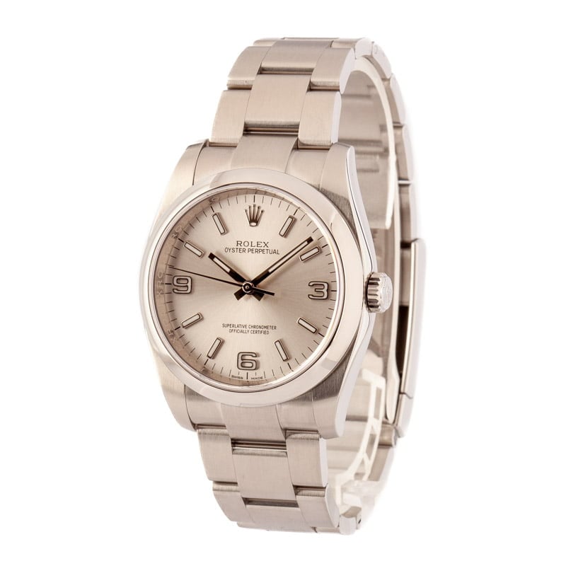 Rolex Oyster Perpetual 116000 Silver Arabic Dial