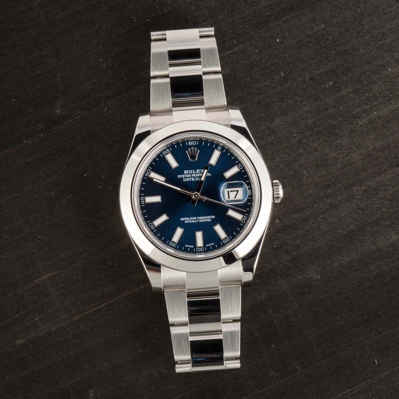Pre Owned Rolex Datejust II Ref 116300 Blue Dial
