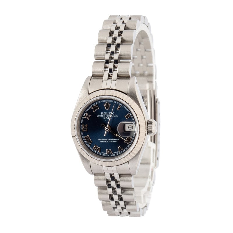 Ladies Rolex Date 69174 Blue Roman Dial
