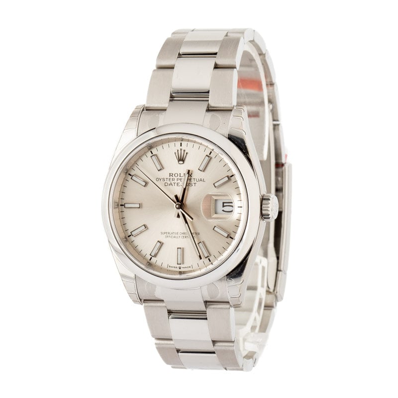 Pre-owned Rolex Datejust 36 Ref 126200 Silver Dial