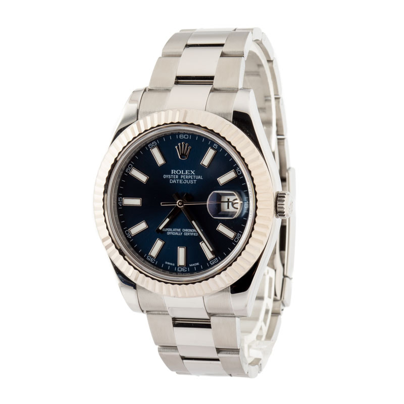 Rolex Datejust II Ref 116334 Blue Index Dial