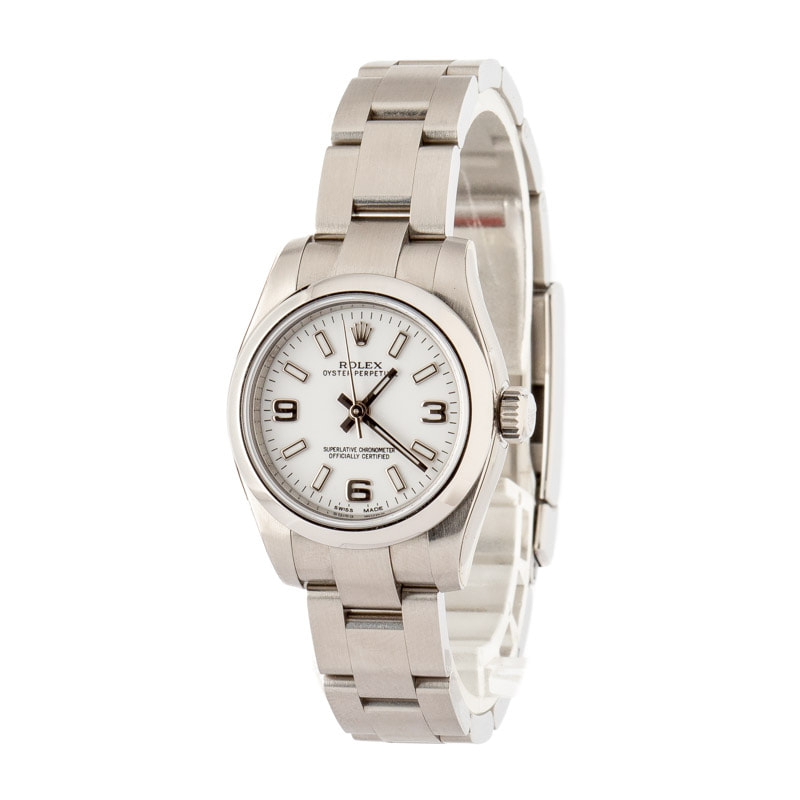 Pre Owned Ladies Rolex Oyster Perpetual 176200 White Dial