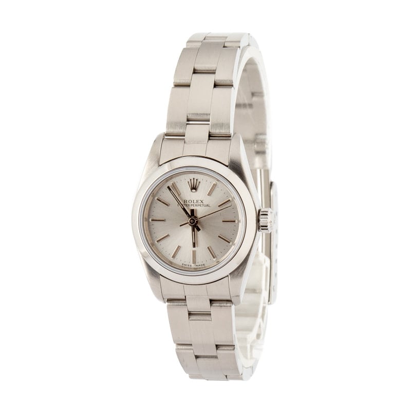 Ladies Rolex Oyster Perpetual Ref 76030 Silver Dial
