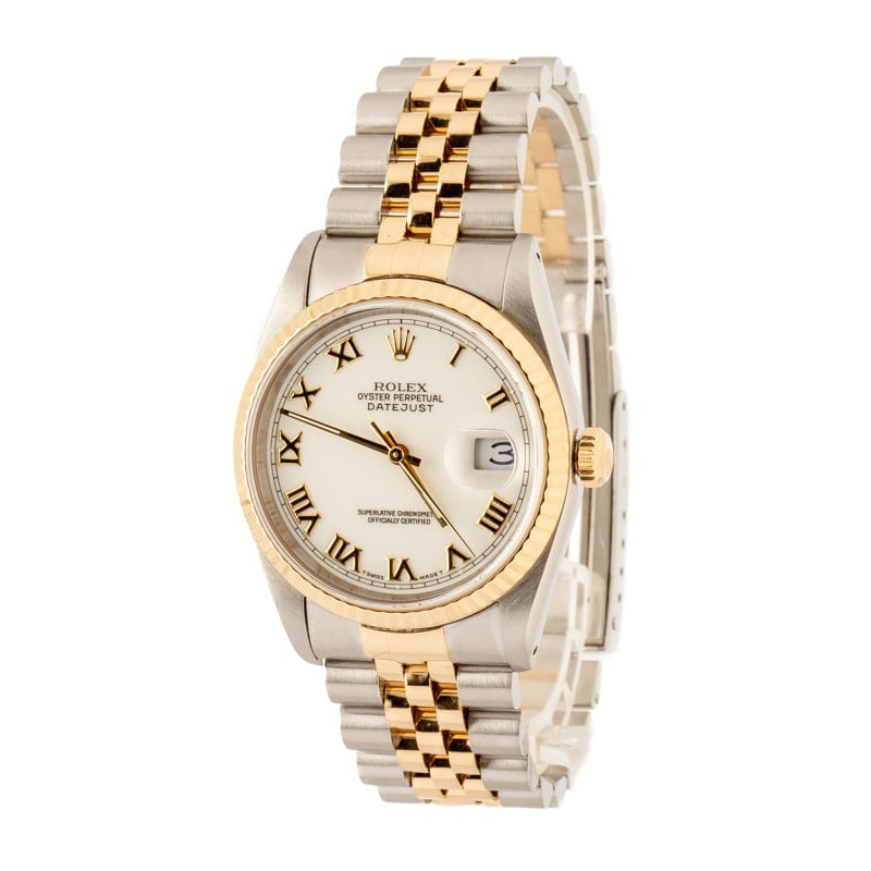 Rolex Datejust 36 16233 White Roman Dial