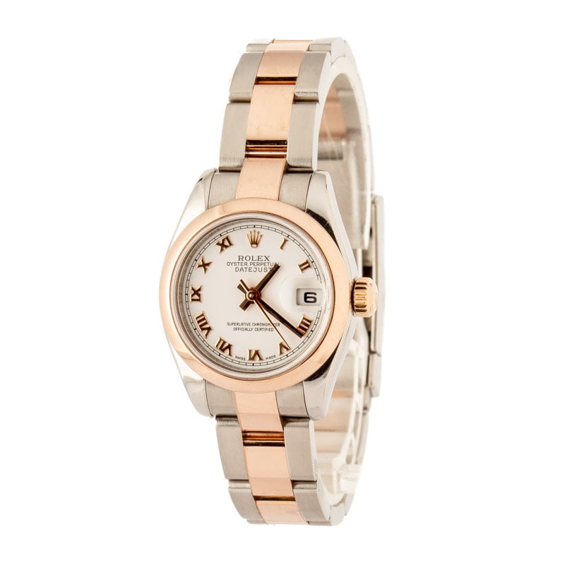 Lady Rolex Datejust 179161 White Roman Dial