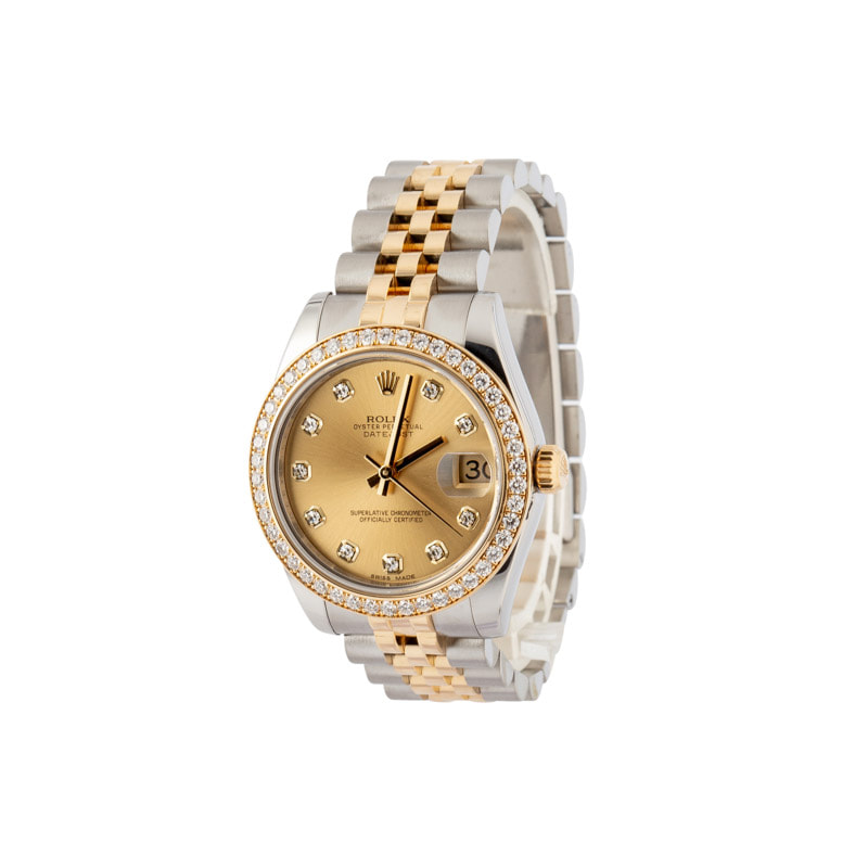 Lady Rolex Datejust 31 Ref 178383 Champagne Diamond Dial