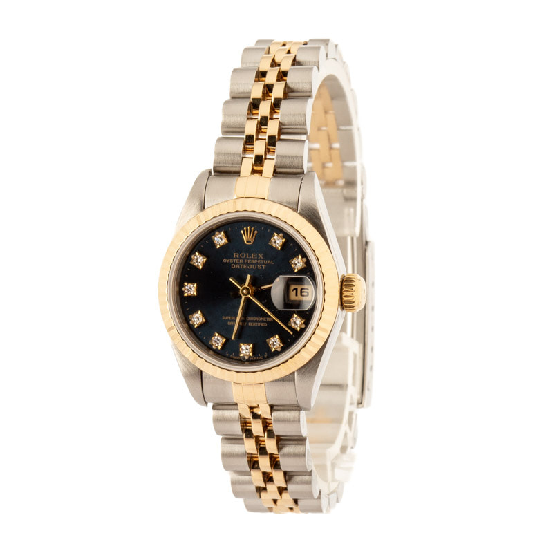 Lady Rolex Datejust 69173 Blue Diamond Dial