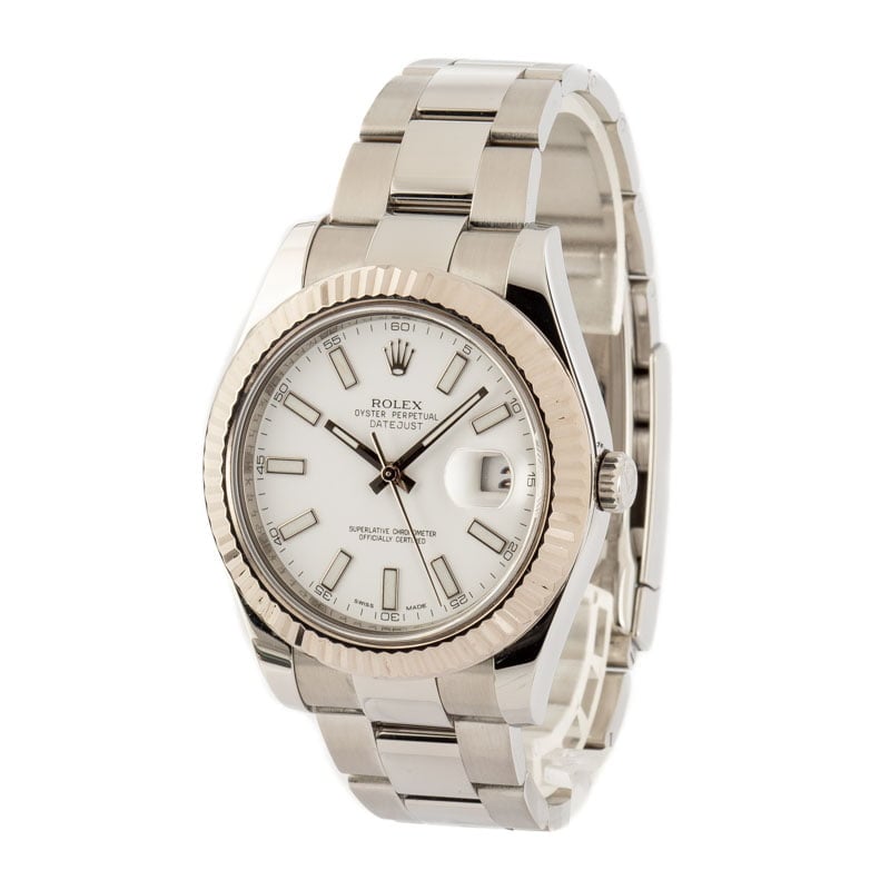 Rolex Datejust II Ref 116334 White Luminous Dial