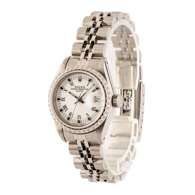 Ladies Rolex Date 69240 White Dial