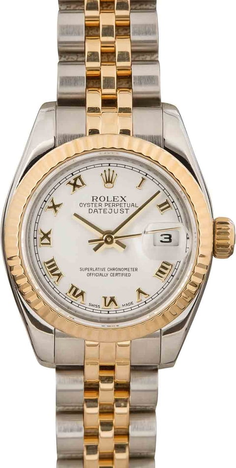 Ladies Rolex Datejust 179173 White Roman Dial