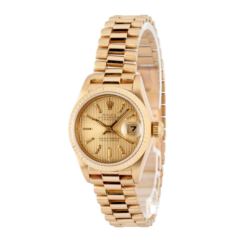 Ladies Rolex Datejust 69178 Champagne Tapestry Dial