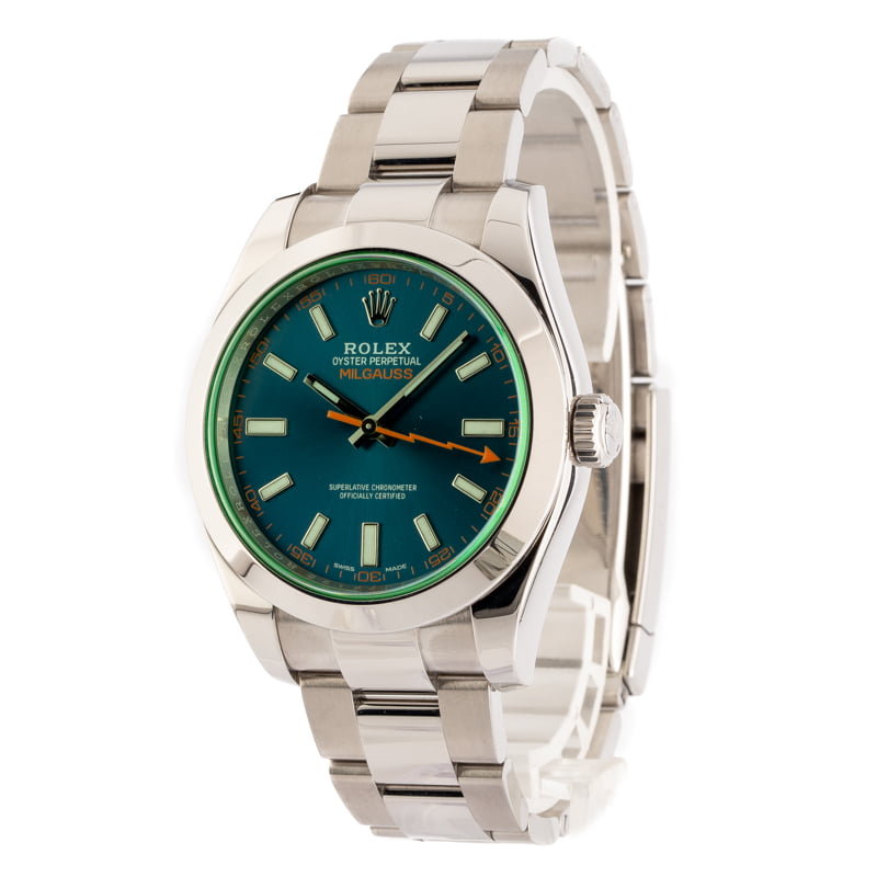 Mens Rolex Milgauss 116400GV Blue Dial