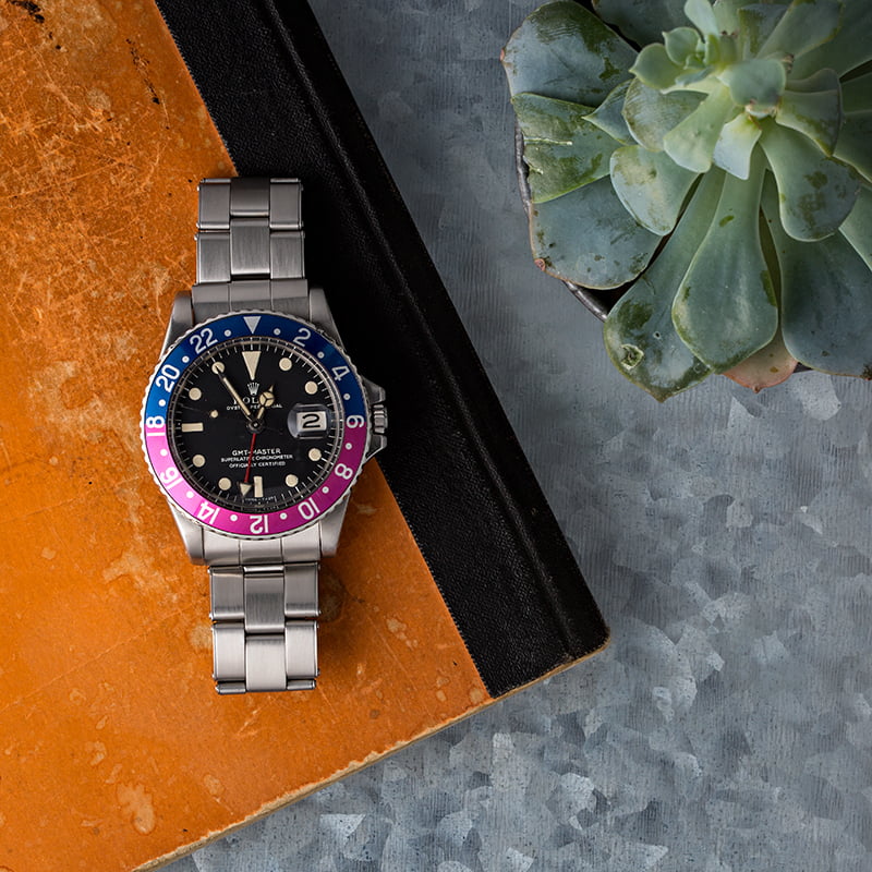 Vintage 1968 Rolex GMT-Master 1675 Fuchsia Insert