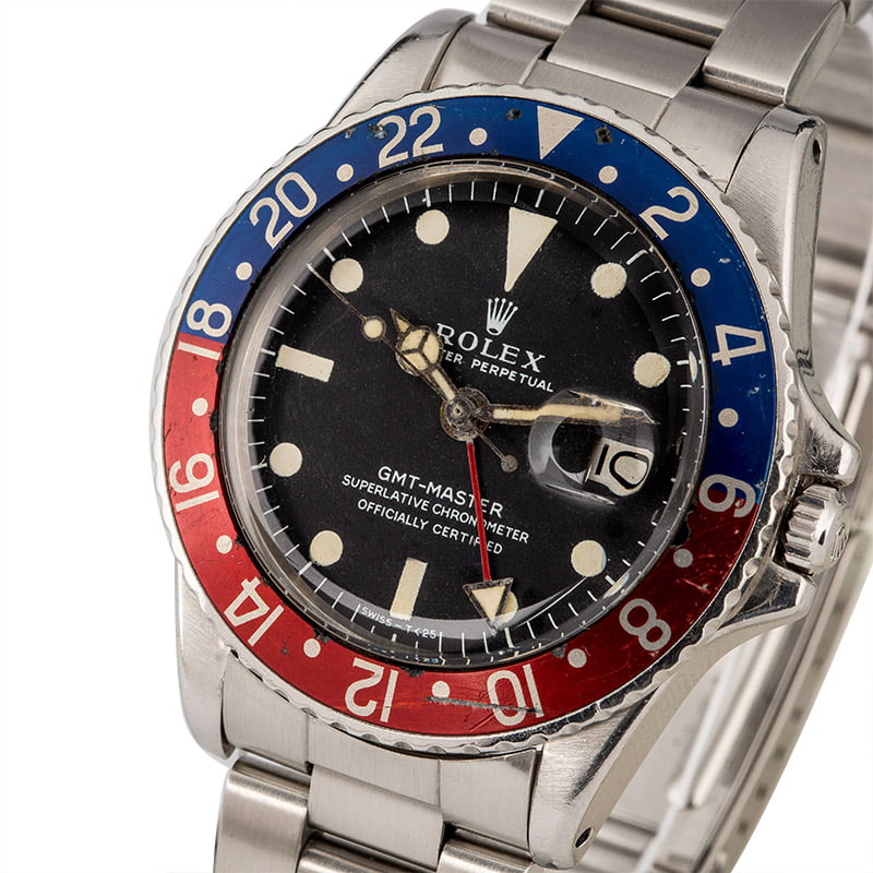 Vintage 1969 Rolex GMT-Master 1675 'Pepsi' Insert