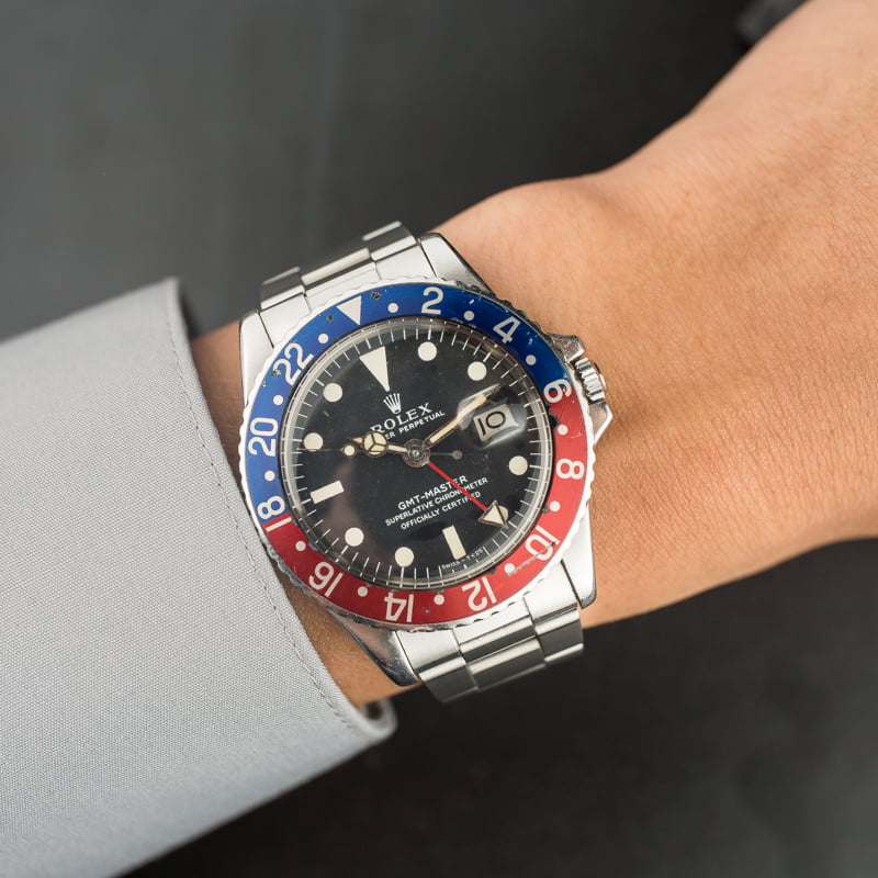 Vintage 1969 Rolex GMT-Master 1675 'Pepsi' Insert