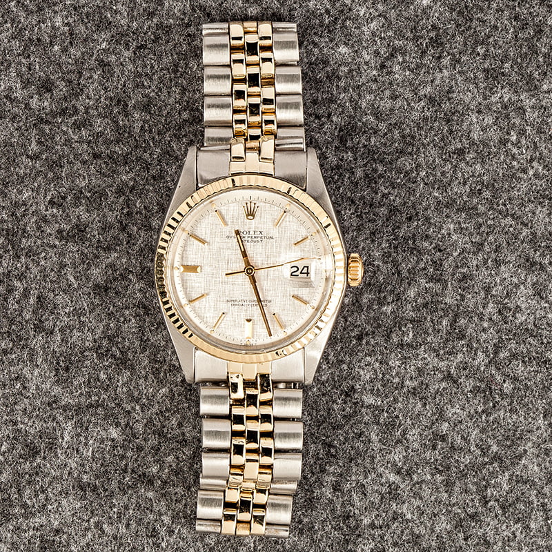Vintage Rolex Datejust 1601 Steel Gold Two Tone Jubilee Silver Automatic  Wristwatch Circa 1967
