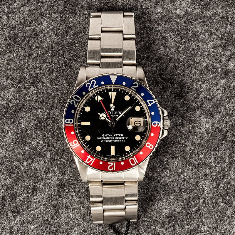 Vintage Rolex GMT-Master 1675 Stainless Steel Pepsi