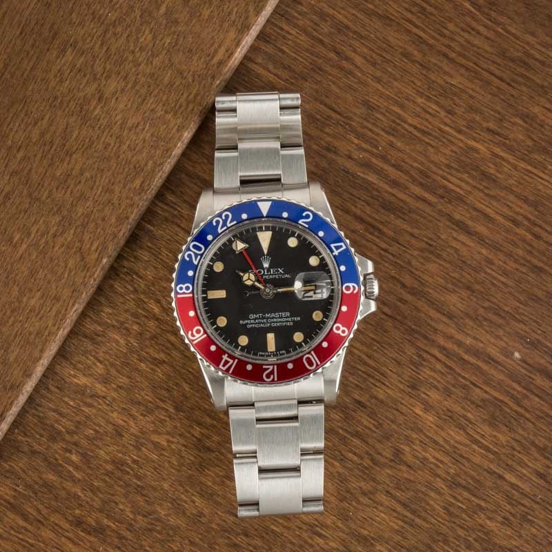 Vintage Rolex GMT-Master ref 1675 Steel Oyster Pepsi