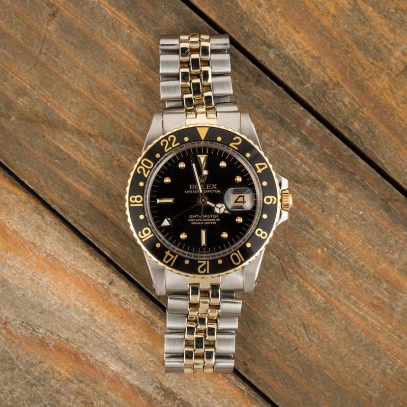 Vintage Rolex Mens GMT-Master 1675 Black 'Nipple' Dial