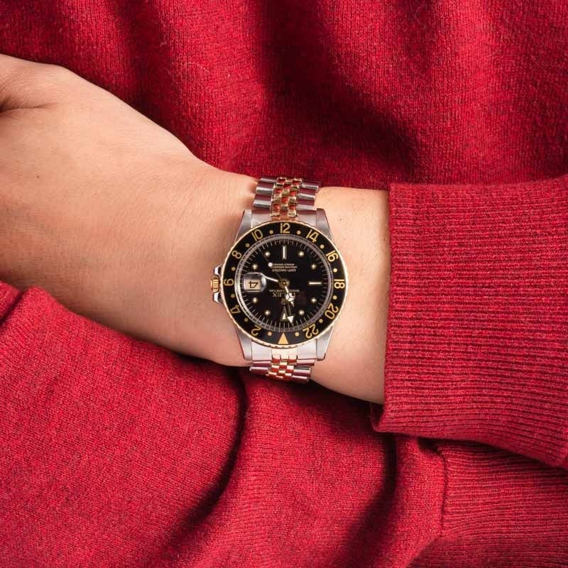 Vintage Rolex Mens GMT-Master 1675 Black 'Nipple' Dial