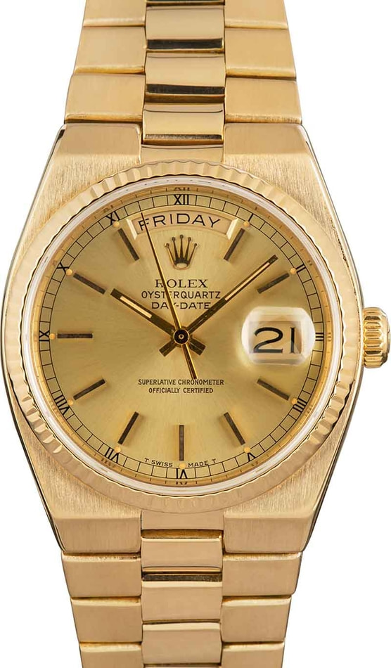 Rolex Day-Date OysterQuartz 19018 18k Yellow Gold