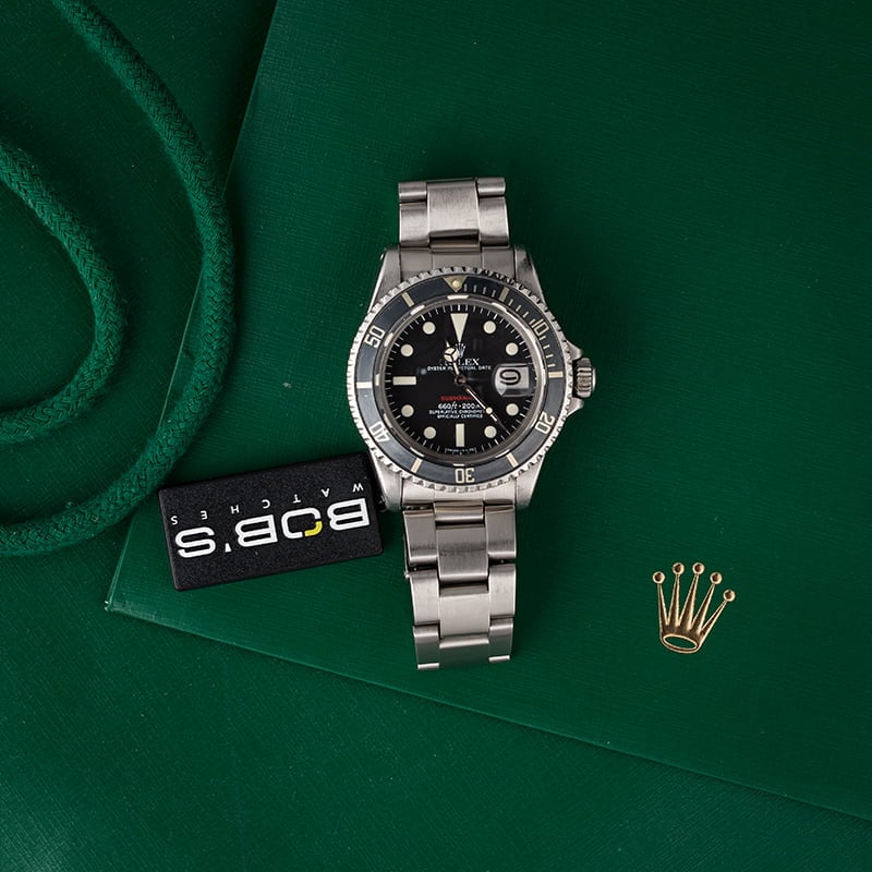 Vintage 1974 Rolex Red Submariner 1680 Fat Font Insert