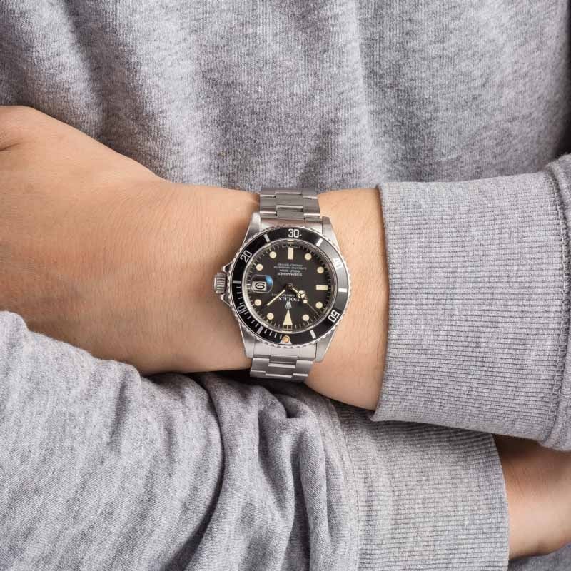 Vintage Rolex Submariner Ref 16800 Matte Black Dial