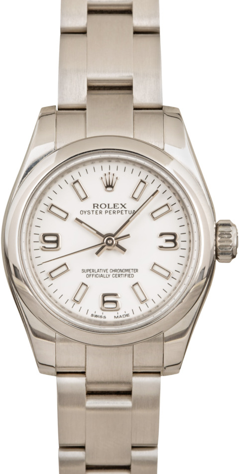 Pre Owned Ladies Rolex Oyster Perpetual 176200 White Dial