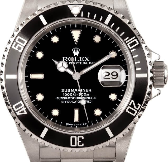 Rolex Submariner Black Dial Steel Oyster Bracelet Mens Watch 16610BKSO