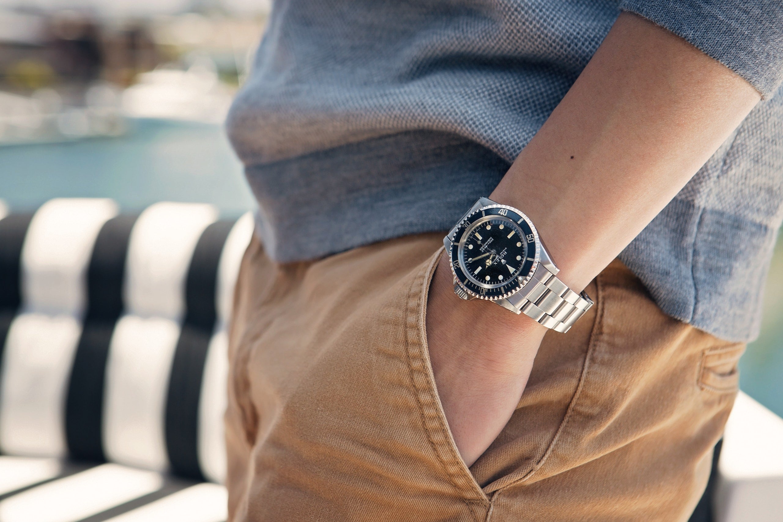 Employee wearing a Rolex at Bob's Watches