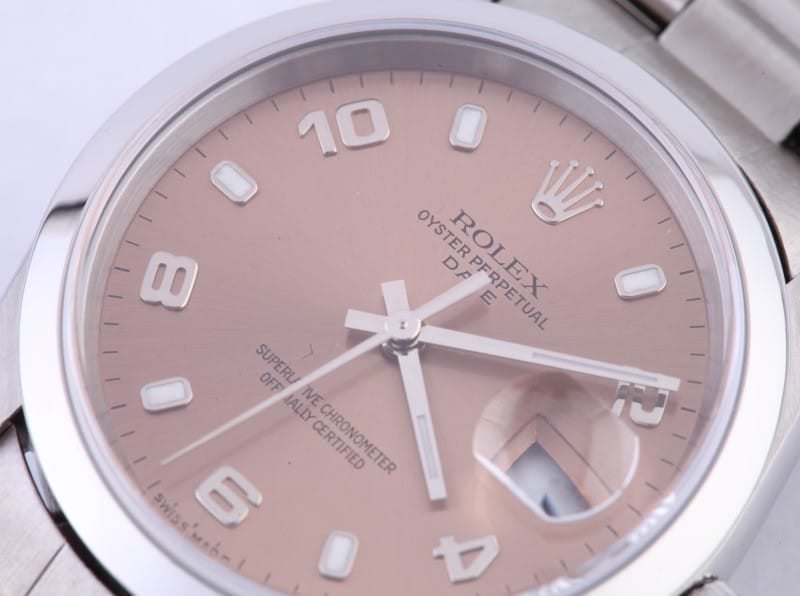 Men's Pre Owned Rolex Date Stainless Salmon Dial 15200