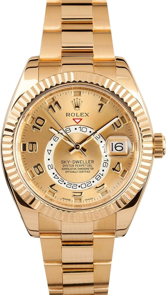 PreOwned Rolex Sky-Dweller 326938 Yellow Gold Oyster