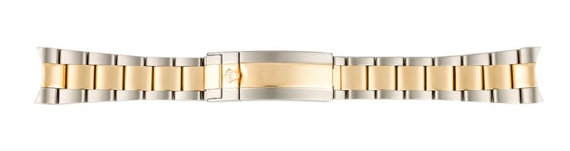 stainless steel and gold oyster bracelet