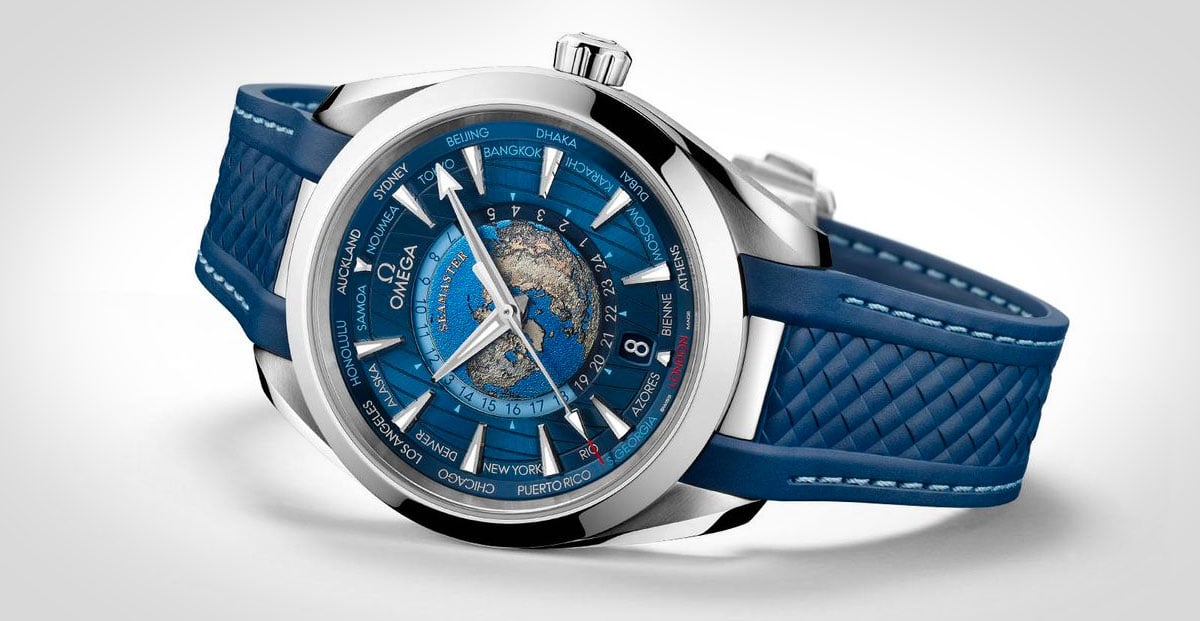 omega watches Seamaster Aqua Terra 150m Co-Axial Master Chronometer GMT Worldtimer