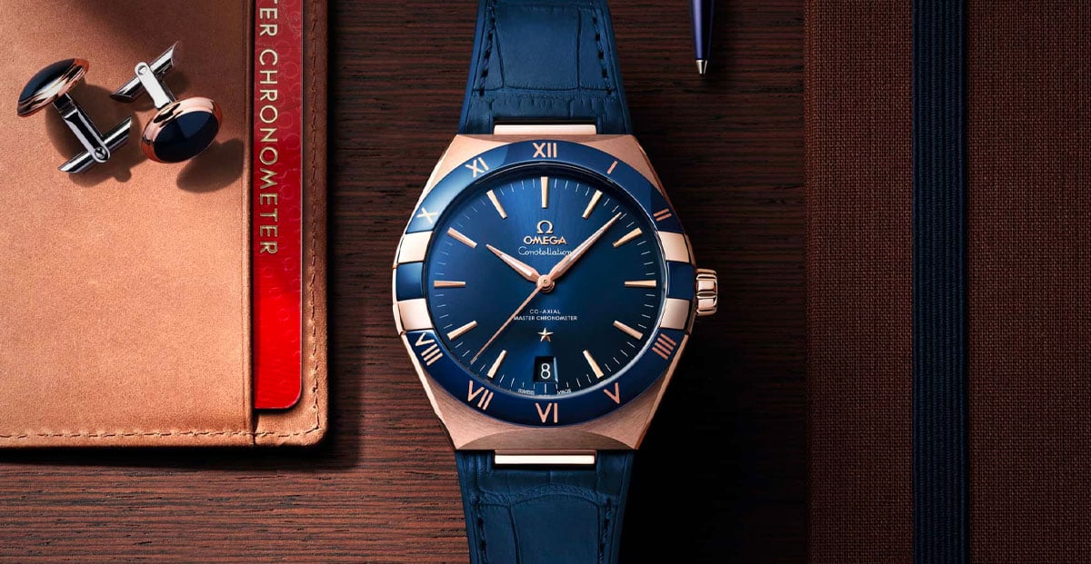 new blue dial omega constellation