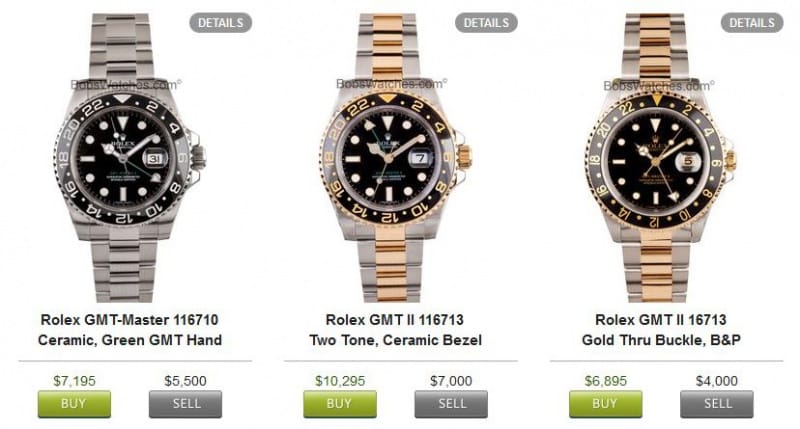 bob's rolex watches for sale