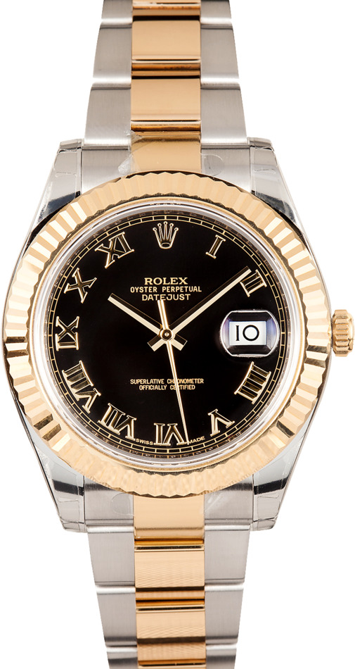 Rolex DateJust II Black Roman Dial 116333 - Best Low Prices