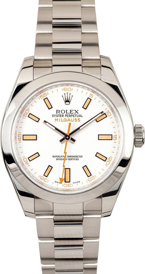 White Rolex Milgauss 116400WSO White Dial