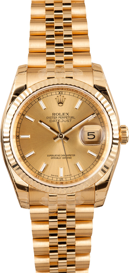 New Rolex 18k Gold Datejust 116238