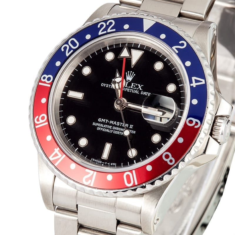 Vintage Men's Rolex GMT-Master II Pepsi Bezel 16760