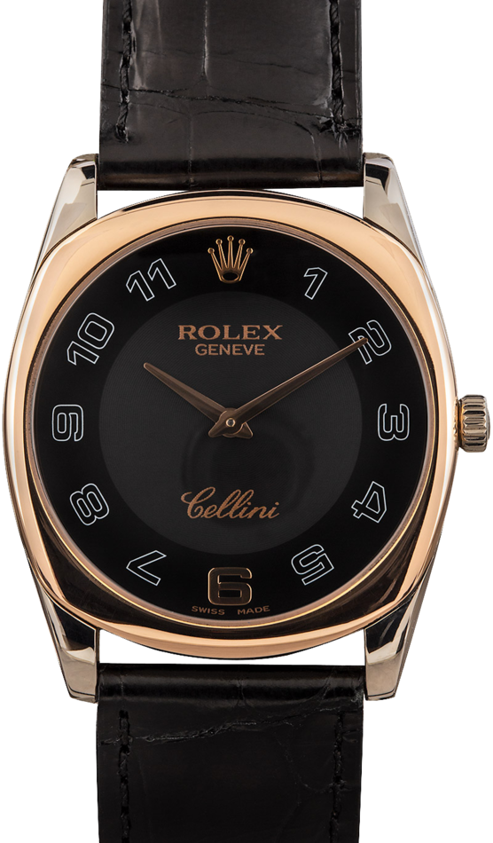 Rolex Cellini 4233 White Gold with Everose Bezel