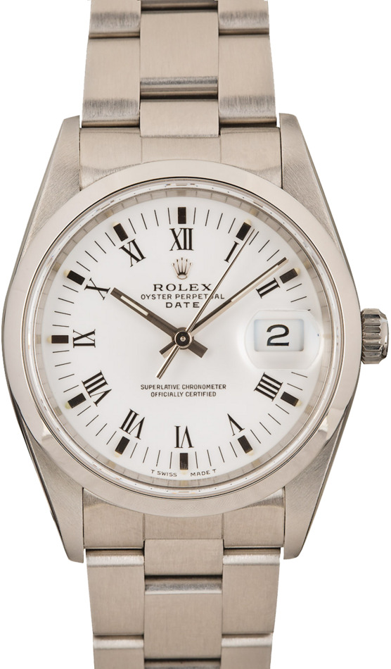 Men's Rolex Date 15200 White Roman Dial