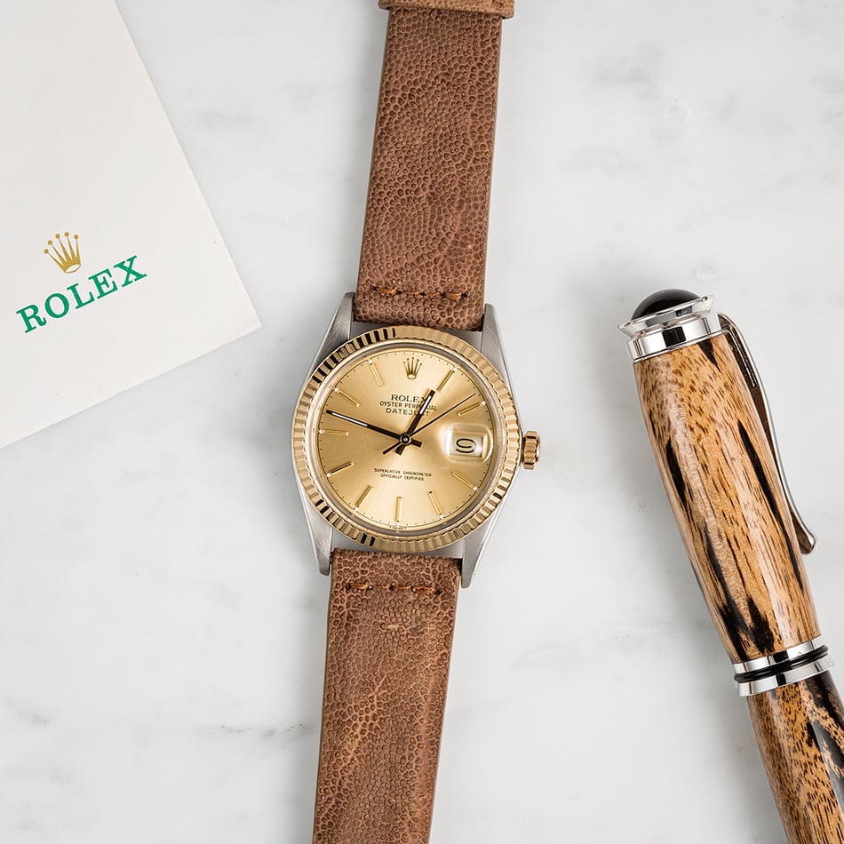 Rolex Datejust Two-Tone 16013 Leather Strap