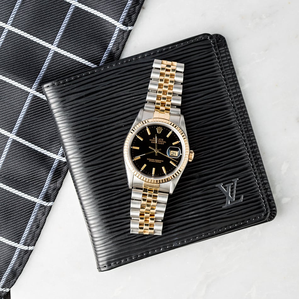 Rolex Datejust 16233 Black Dial 100% Authentic